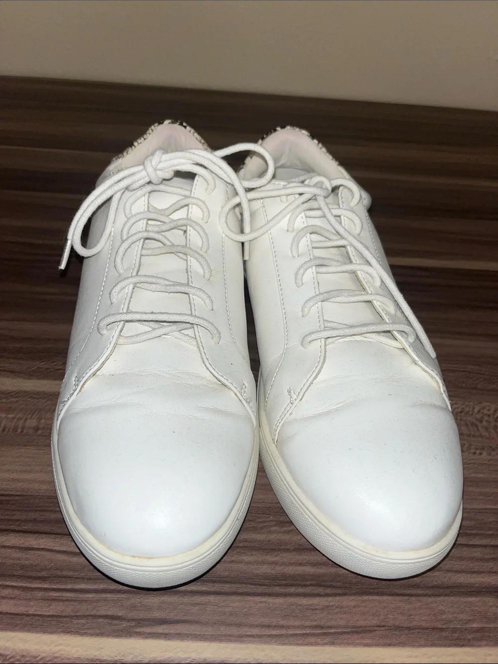 French Connection White Low-Top Leather Sneakers